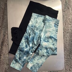 Old Navy Black and Teal Leggings